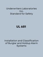 UL 681 - Installation and Classification of Burglar and Holdup Alarm Systems